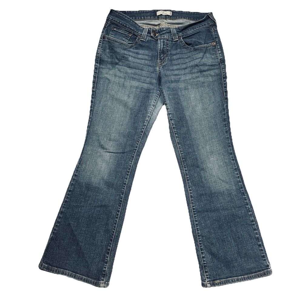 Levis 542 Flare Jeans 14/16W (35 x 30) Blue Low Waist Stretch Womens